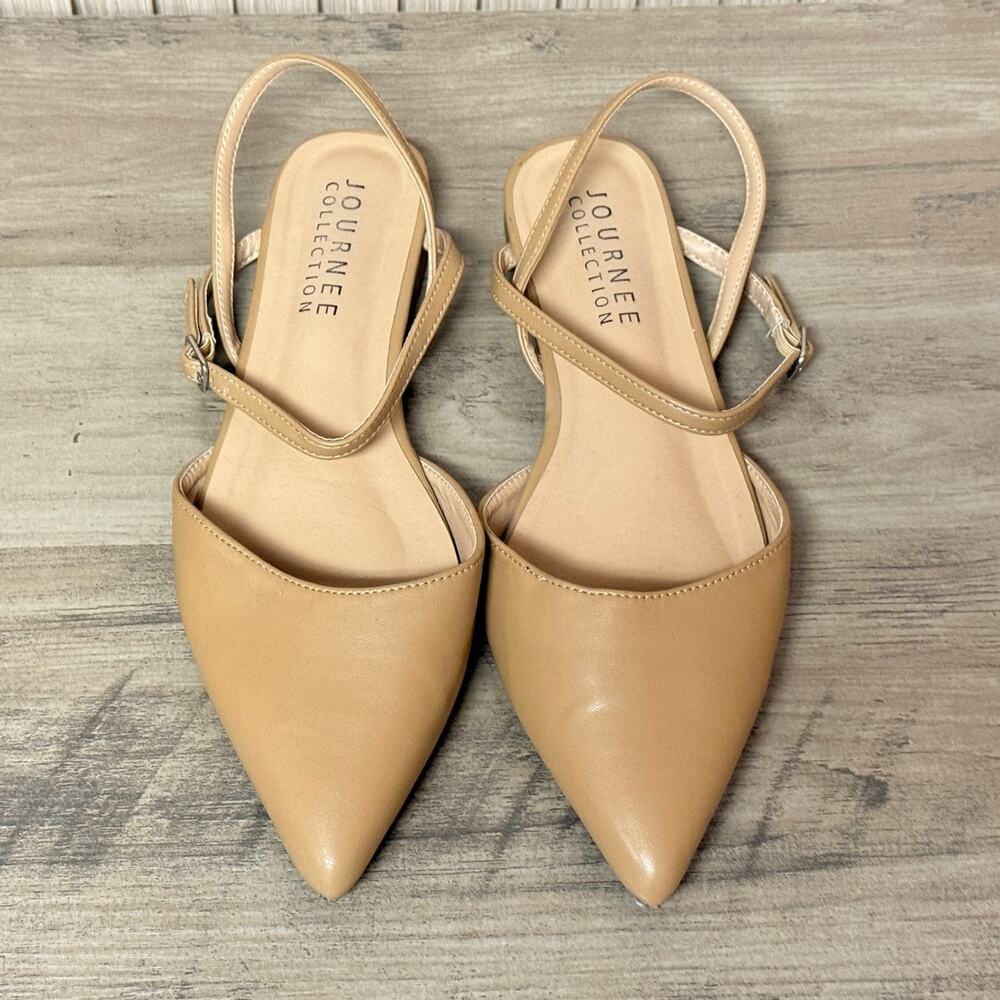 Journee Collection Martine Slingback Flats Warm Shades Size 10NW - Picture 5 of 9